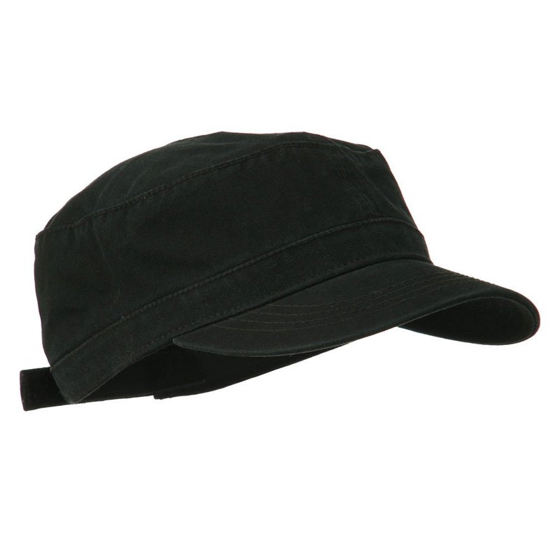 OTTO Garment Washed Adjustable Army Cap - Black OSFM - Image 4